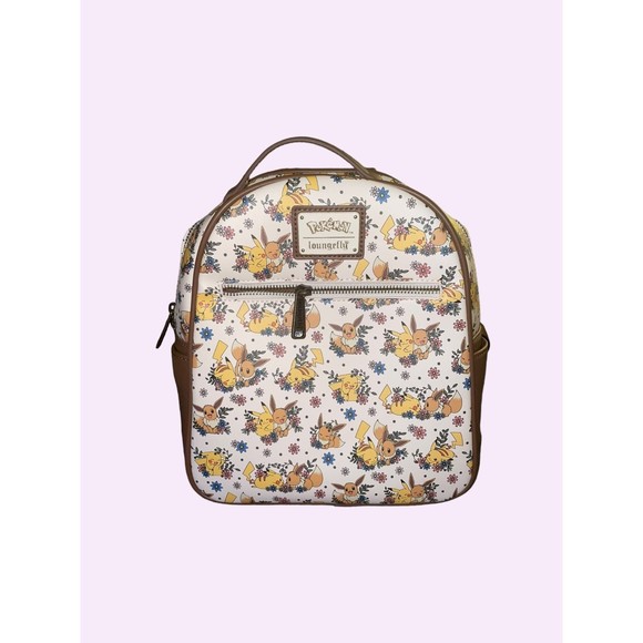 Loungefly Pokémon‎ Pikachu & Eevee Floral Mini Backpack - Picture 1 of 5